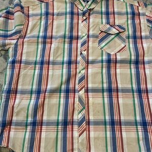 Rocawear Men's Blue and Red Plaid Shirt